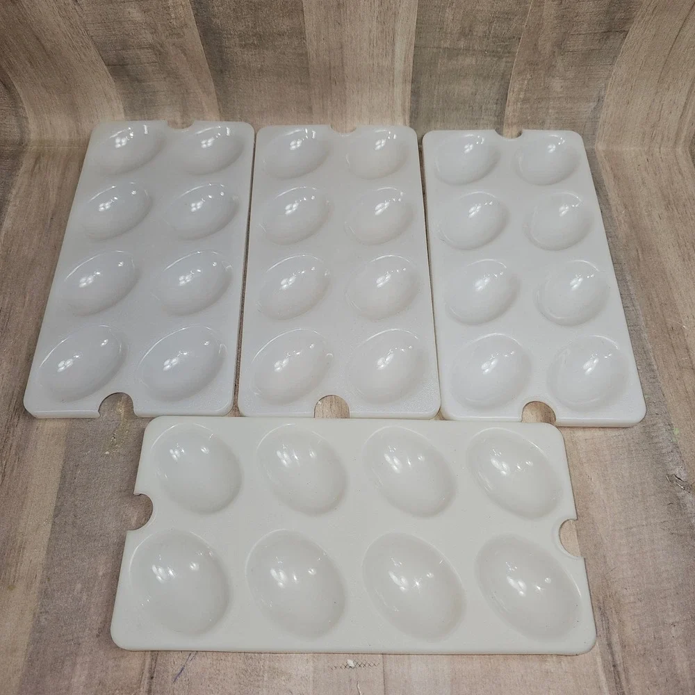 Tupperware Deviled Egg Replacement Trays Lot Of 8 Chickens Holders Farm